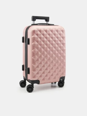 Sinsay - Walizka na kółkach z tłoczoną fakturą - różowy
