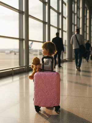 Sinsay - Walizka we wzór allover - różowy