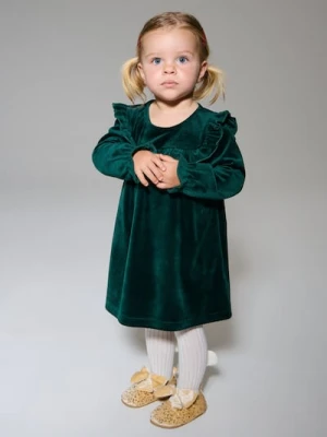 Sinsay - Welurowa sukienka - zielony