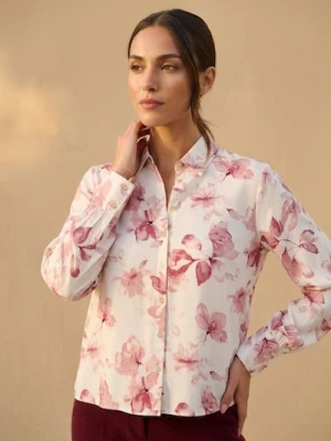 Sinsay - Wiskozowa koszula regular fit w kwiaty - wielobarwny