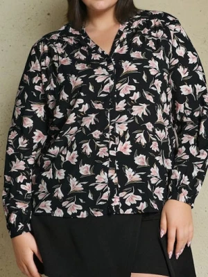 Sinsay - Wiskozowa koszula w kwiaty - wielobarwny