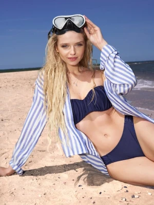 Sinsay - Wiskozowa koszula w paski - niebieski