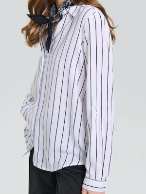 Sinsay - Wiskozowa koszula w paski - wielobarwny