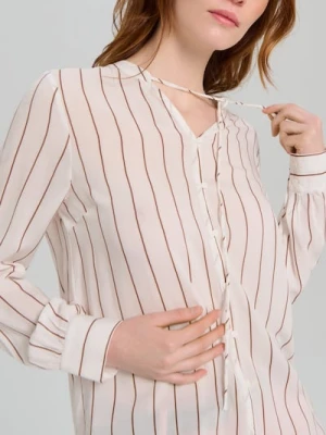 Sinsay - Wiskozowa koszula w paski - wielobarwny