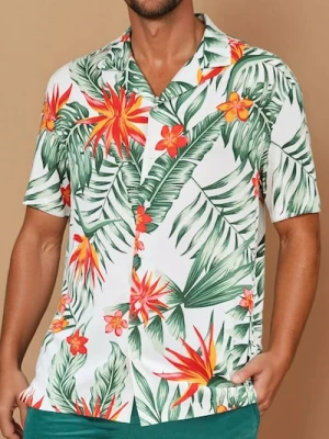 Sinsay - Wiskozowa koszula z krótkim rękawem - kremowy