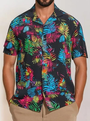 Sinsay - Wiskozowa koszula z krótkim rękawem - wielobarwny