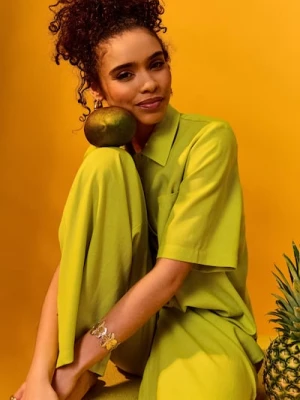 Sinsay - Wiskozowa koszula z krótkim rękawem z domieszką lnu - zielony