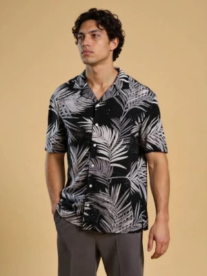 Sinsay - Wiskozowa koszula z letnim motywem - czarny