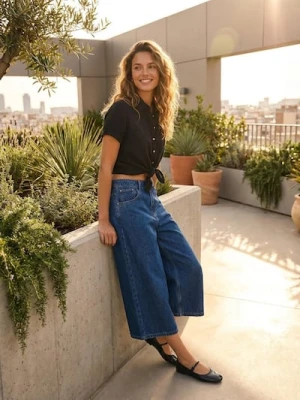 Sinsay - Wiskozowa koszula z ozdobnymi guzikami - czarny