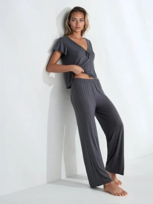 Sinsay - Wiskozowa piżama dwuczęściowa - szary
