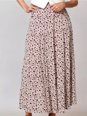 Sinsay - Wiskozowa spódnica midi w kwiaty - wielobarwny