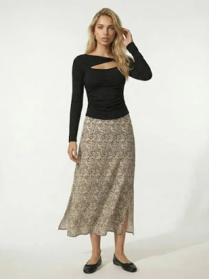 Sinsay - Wiskozowa spódnica midi z rozcięciami po bokach - wielobarwny