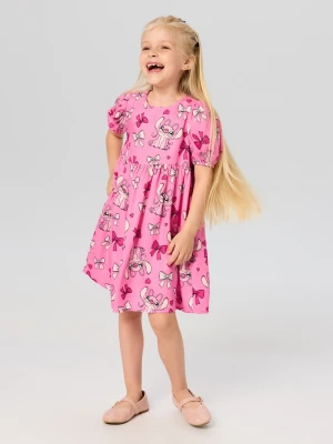Sinsay - Wiskozowa sukienka babydoll Lilo & Stitch - różowy