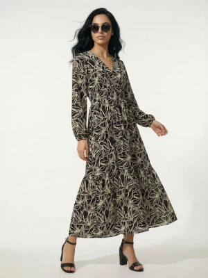 Sinsay - Wiskozowa sukienka maxi w kwiaty - wielobarwny