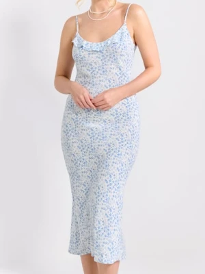 Sinsay - Wiskozowa sukienka midi w kwiaty - wielobarwny