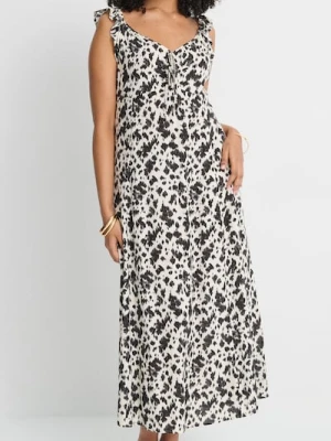 Sinsay - Wiskozowa sukienka midi ze wzorem allover - wielobarwny