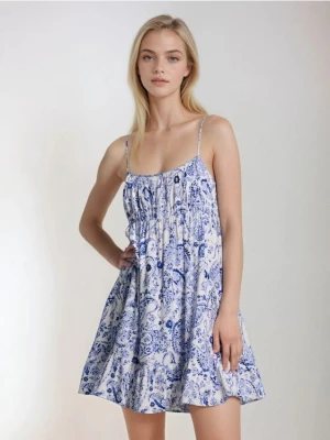 Sinsay - Wiskozowa sukienka mini na ramiączkach w stylu boho - wielobarwny