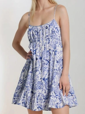 Sinsay - Wiskozowa sukienka mini na ramiączkach w stylu boho - wielobarwny