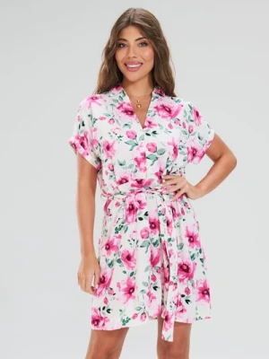 Sinsay - Wiskozowa sukienka mini w kwiatowy wzór - wielobarwny