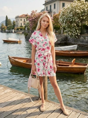 Sinsay - Wiskozowa sukienka mini w kwiatowy wzór - wielobarwny