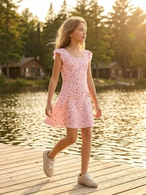 Sinsay - Wiskozowa sukienka na ramiączkach z motywem poziomek - Inny