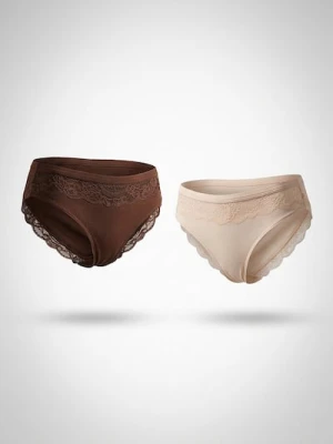 Sinsay - Wiskozowe figi z koronkowym wykończeniem 2 pack - wielobarwny