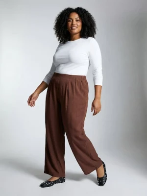 Sinsay - Wiskozowe spodnie palazzo Plus Size - brązowy