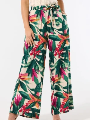 Sinsay - Wiskozowe spodnie wide leg ze wzorem w kwiaty - wielobarwny