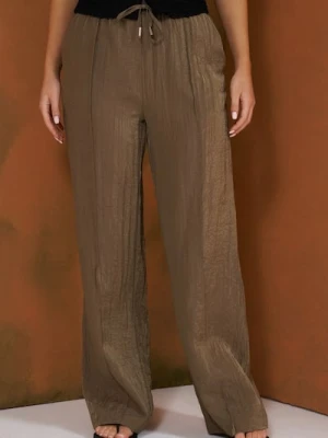 Sinsay - Wiskozowe spodnie wide leg - zielony