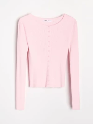 Sinsay - Wiskozowy kardigan - różowy