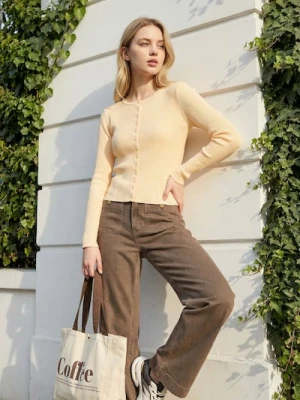 Sinsay - Wiskozowy kardigan - żółty