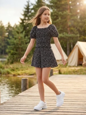 Sinsay - Wiskozowy komplet: bluzka i szorty - czarny