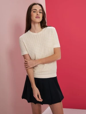 Sinsay - Wiskozowy sweter - kremowy