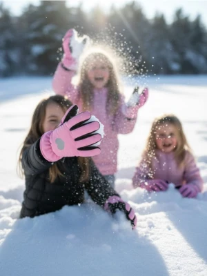 Sinsay - Wodoodporne rękawiczki z polarową wyściółką - różowy