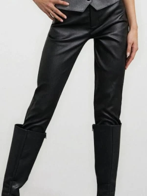 Sinsay - Woskowane spodnie skinny - czarny