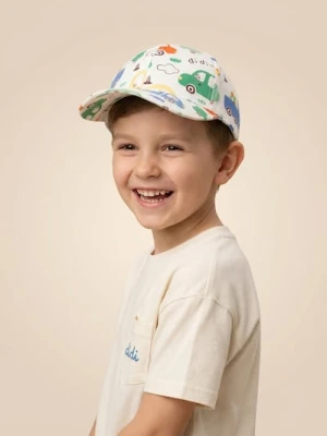 Sinsay - Wzorzysta bawełniana czapka z daszkiem - biały