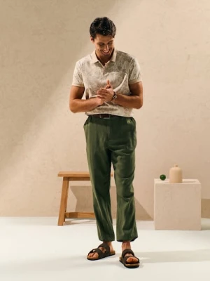 Sinsay - Wzorzysta koszulka polo - beżowy