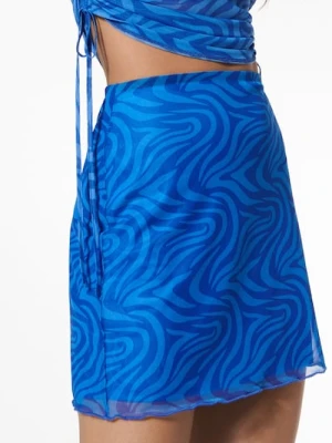 Sinsay - Wzorzysta spódnica mini z siateczkowej tkaniny - wielobarwny