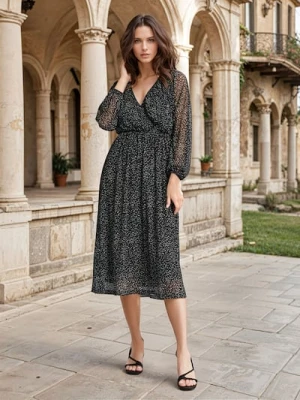 Sinsay - Wzorzysta sukienka midi - wielobarwny