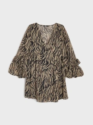 Sinsay - Wzorzysta sukienka mini - wielobarwny