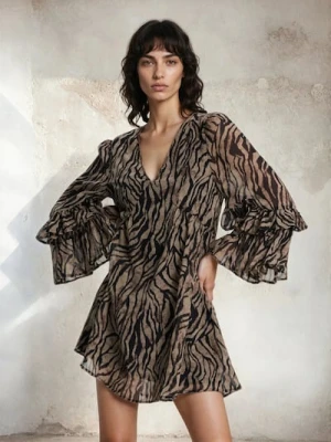 Sinsay - Wzorzysta sukienka mini - wielobarwny