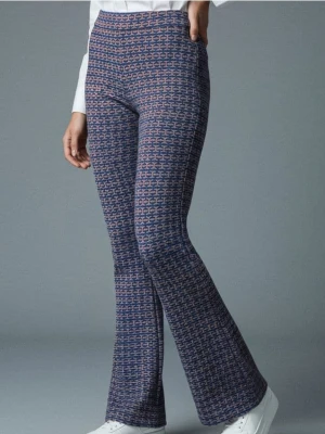 Sinsay - Wzorzyste spodnie flare - niebieski