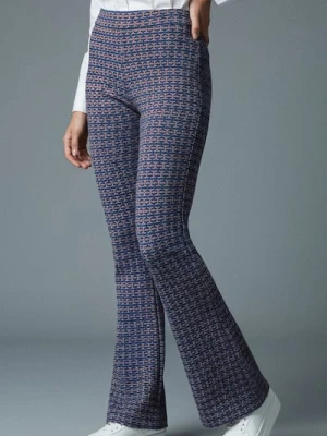 Sinsay - Wzorzyste spodnie flare - niebieski