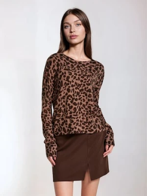 Sinsay - Wzorzysty sweter z okrągłym dekoltem - wielobarwny