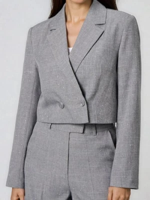 Sinsay - Żakiet z ozdobnymi cyrkoniami - szary