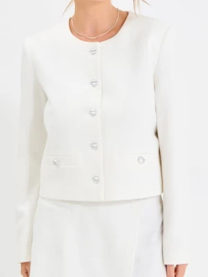 Sinsay - Żakiet z ozdobnymi guzikami - kremowy