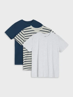 Sinsay - Zestaw bawełnianych koszulek z krótkim rękawem 3 pack - wielobarwny
