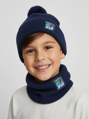 Sinsay - Zestaw: czapka i komin z nadrukiem PAW Patrol - granatowy