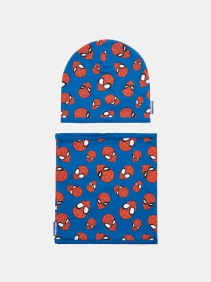 Sinsay - Zestaw: czapka i komin z nadrukiem Spider-Man - granatowy