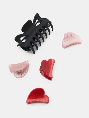 Sinsay - Zestaw: klamra i brokatowe spinki 5 pack - wielobarwny